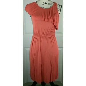 Kimchi Blue salmon pink/orange flutter dress
